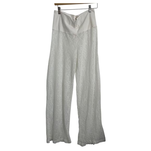 Xhilaration Women's Stretch Waist Lace Cover Up Pants White Large - Picture 1 of 5